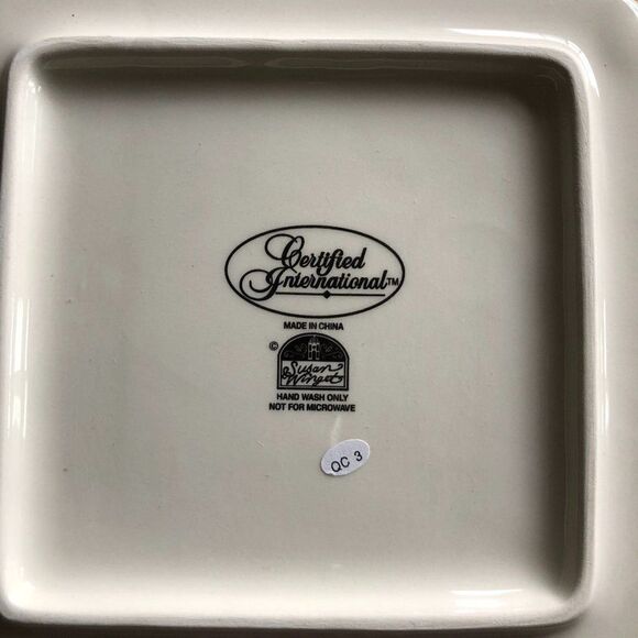 CERTIFIED INTL SUSAN WINGET PARISIAN FRUIT GRAPES 8-1/4” SQUARE PLATE & KNIFE - Picture 7 of 7